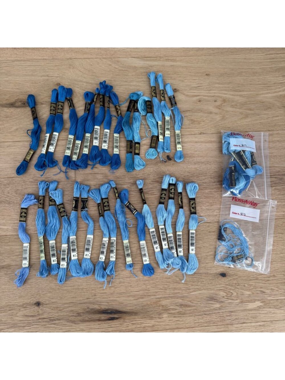 DMC 25 Mouline Special VTG Embroidery Thread Floss Lot of 30+ Shades of Blue